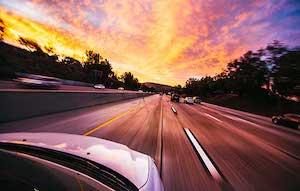 Car speeding on highway