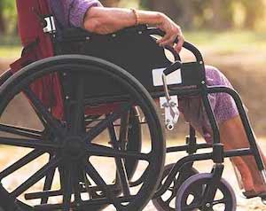 Woman in wheelchair